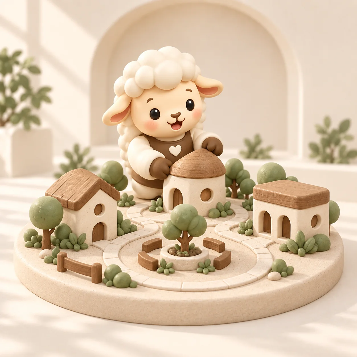 The Shapers sheep builds a miniature community connected by shared paths.