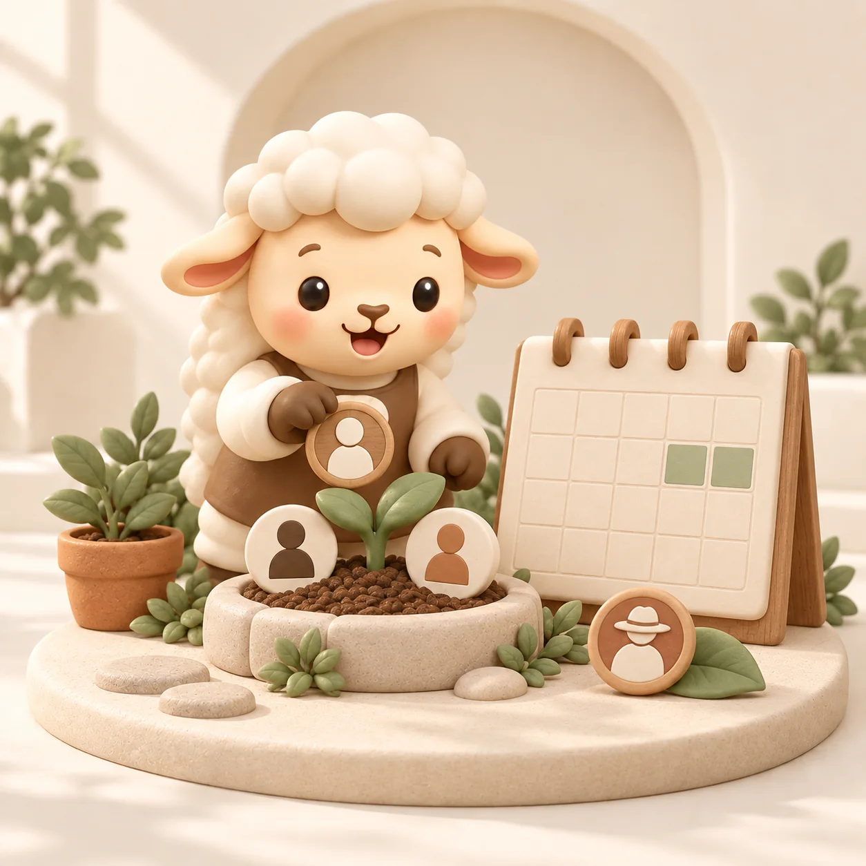 The Shapers sheep brings together member skills and a calendar showing time away.