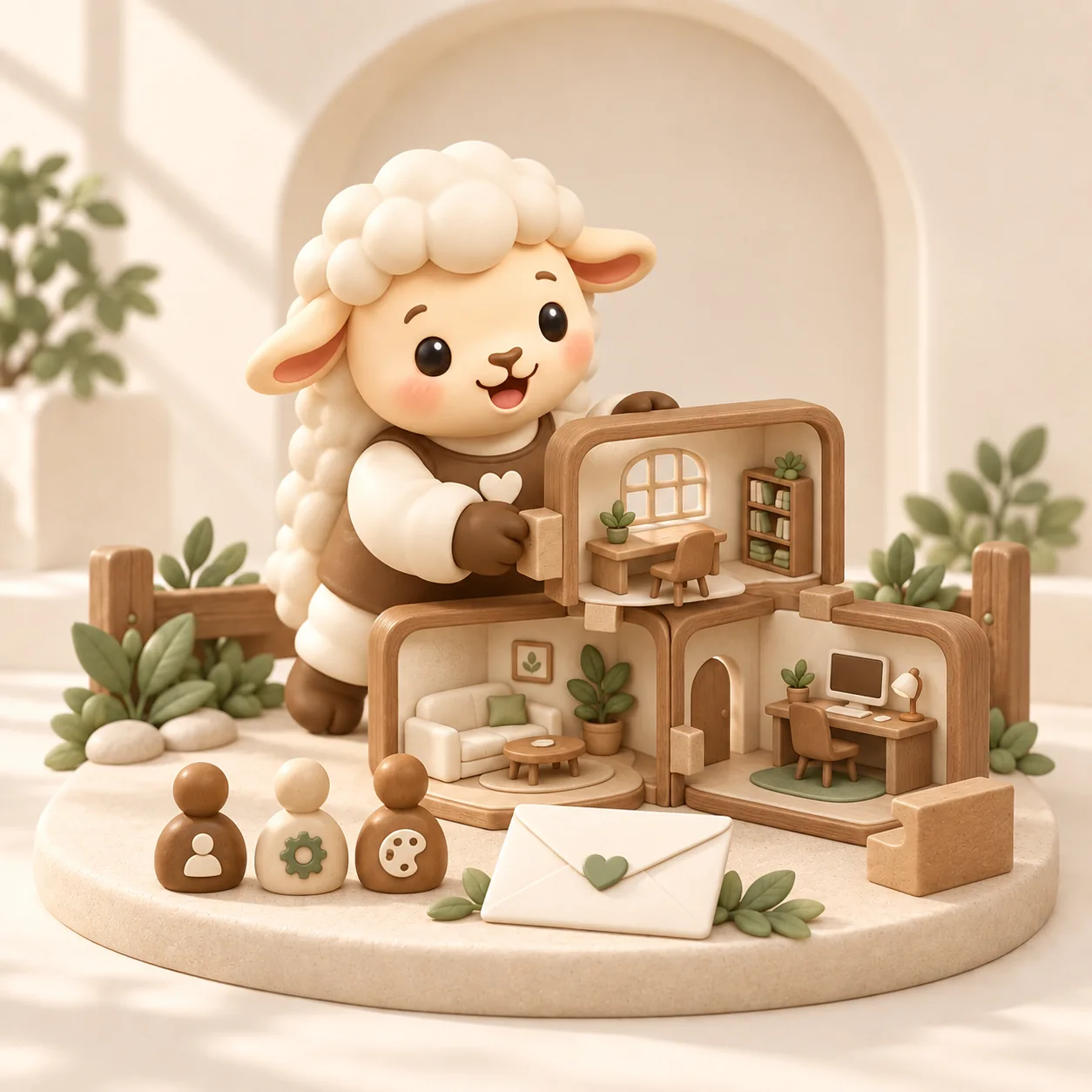 The Shapers sheep assembles workspace rooms with role tokens and an invitation.